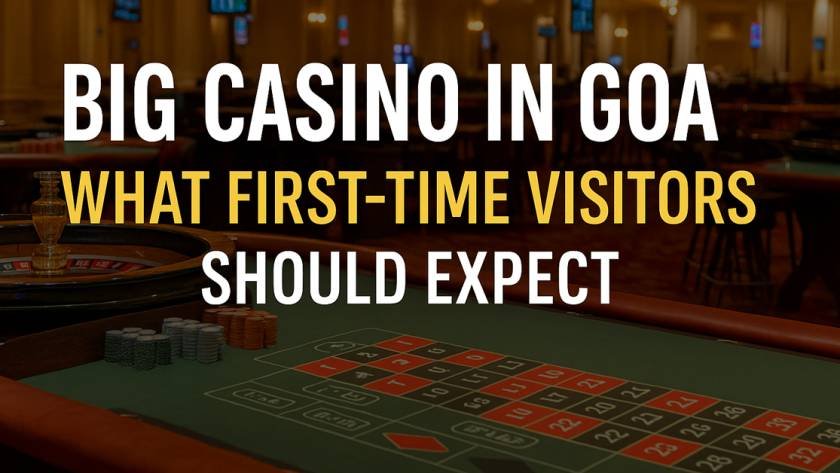 Interior of a big casino in Goa with roulette table and gaming ambiance, ideal for first-time visitors