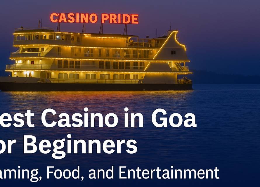 Casino Pride offshore at sunset—Goa’s top beginner-friendly casino with river views, vibrant lights, and a warm ambience.