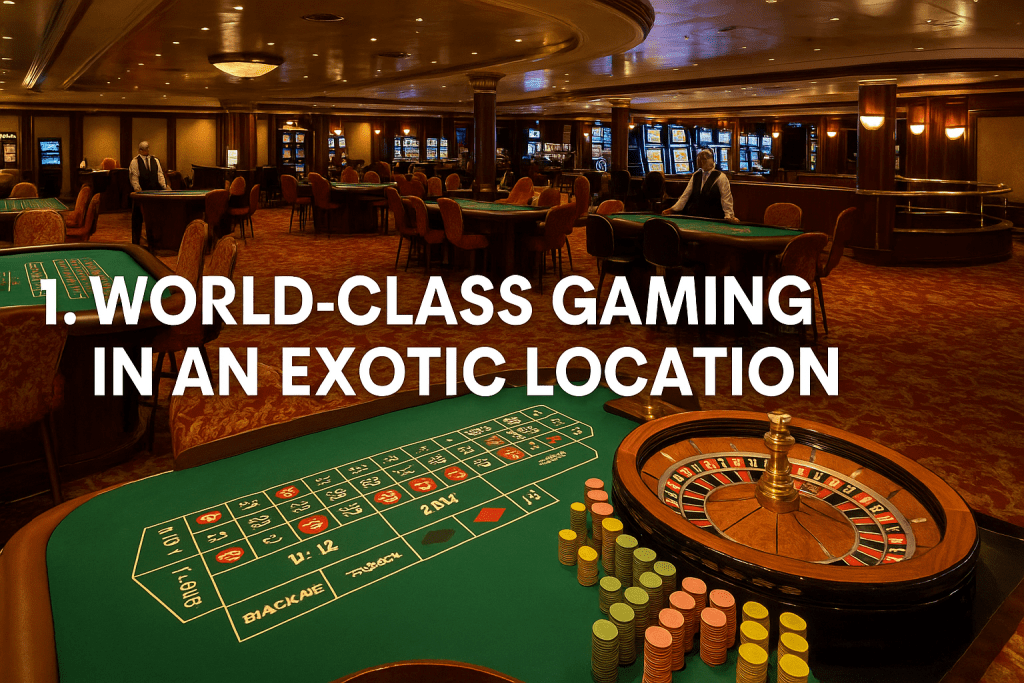 Casino gaming floor with roulette and card tables in North Goa