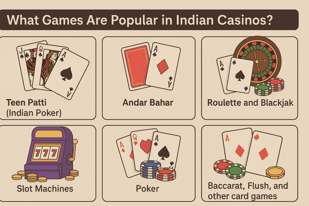 Illustration of popular Indian casino games
