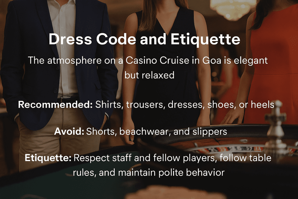 Dress code and etiquette for Casino Cruise in Goa with smart casual attire guidelines